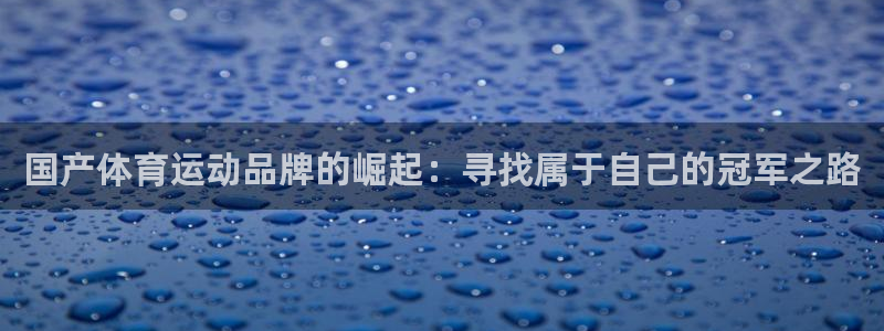 3377体育在线：国产体育运动品牌的崛起：寻找属于自己的冠军之路
